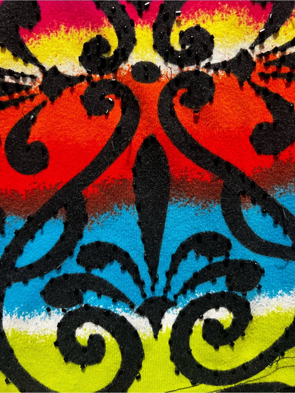 Multiples Multicolor Scroll-Print Round-Neck Top - Picture 4 of 4